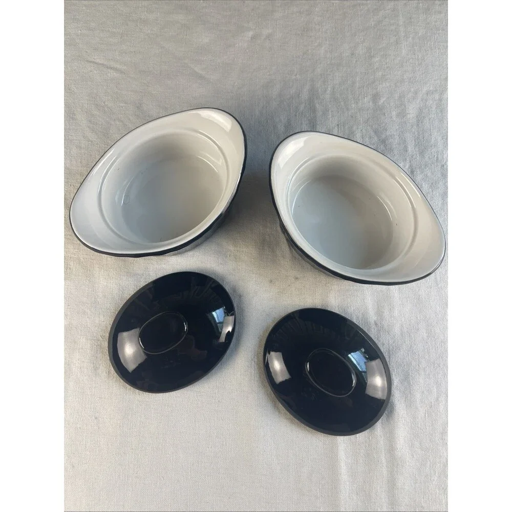 2 CorningWare Black Oval 5.5